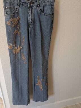 Juliette Embellished Bead Glam Jeans BOHO sz 4